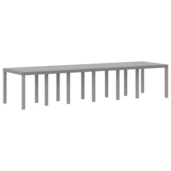 Grote foto vidaxl tuintafel 350x100x73 cm poly rattan lichtgrijs tuin en terras tuinmeubelen