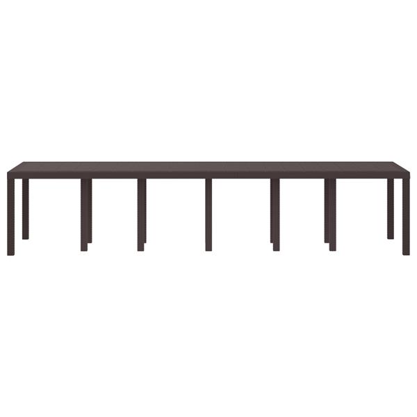 Grote foto vidaxl tuintafel 350x100x73 cm poly rattan bruin tuin en terras tuinmeubelen