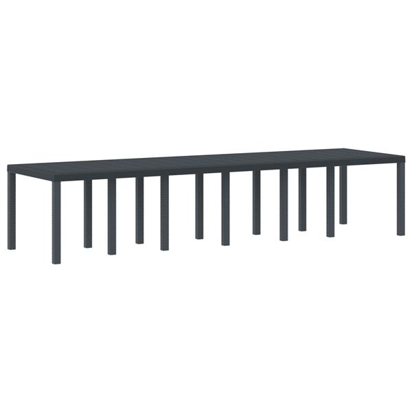 Grote foto vidaxl tuintafel 350x100x73 cm poly rattan antraciet tuin en terras tuinmeubelen