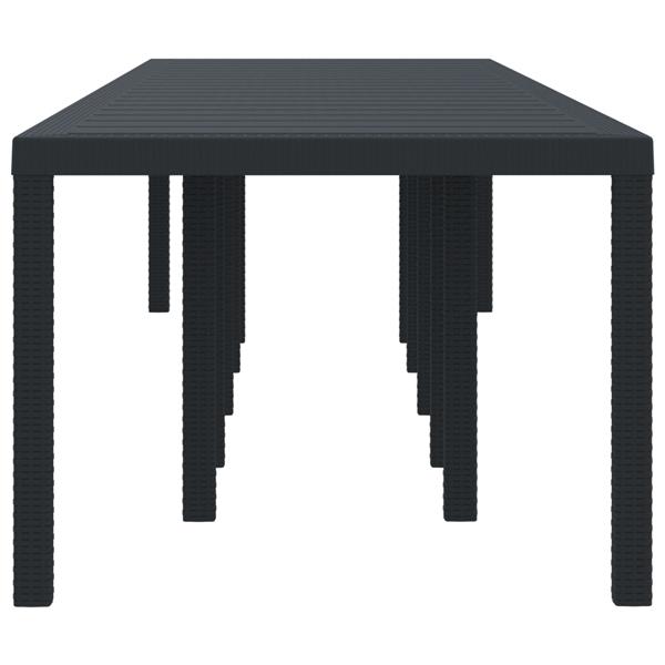 Grote foto vidaxl tuintafel 350x100x73 cm poly rattan antraciet tuin en terras tuinmeubelen