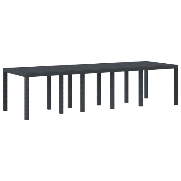 Grote foto vidaxl tuintafel 300x100x73 cm poly rattan antraciet tuin en terras tuinmeubelen