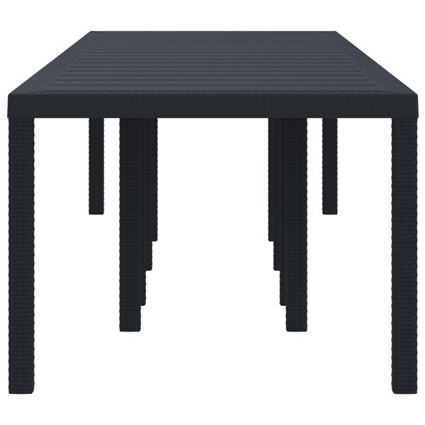 Grote foto vidaxl tuintafel 300x100x73 cm poly rattan antraciet tuin en terras tuinmeubelen