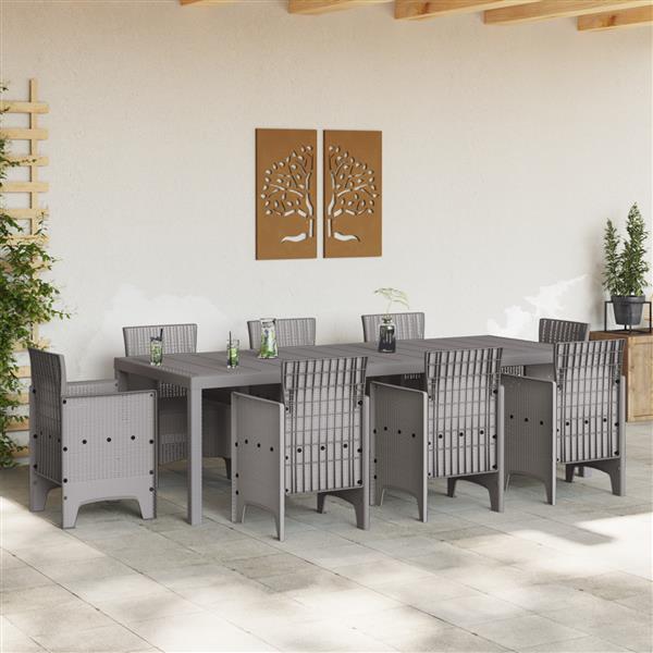 Grote foto vidaxl tuintafel 250x100x73 cm poly rattan lichtgrijs tuin en terras tuinmeubelen