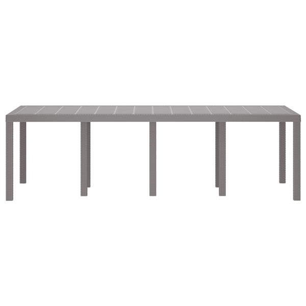Grote foto vidaxl tuintafel 250x100x73 cm poly rattan lichtgrijs tuin en terras tuinmeubelen