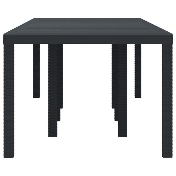 Grote foto vidaxl tuintafel 250x100x73 cm poly rattan antraciet tuin en terras tuinmeubelen