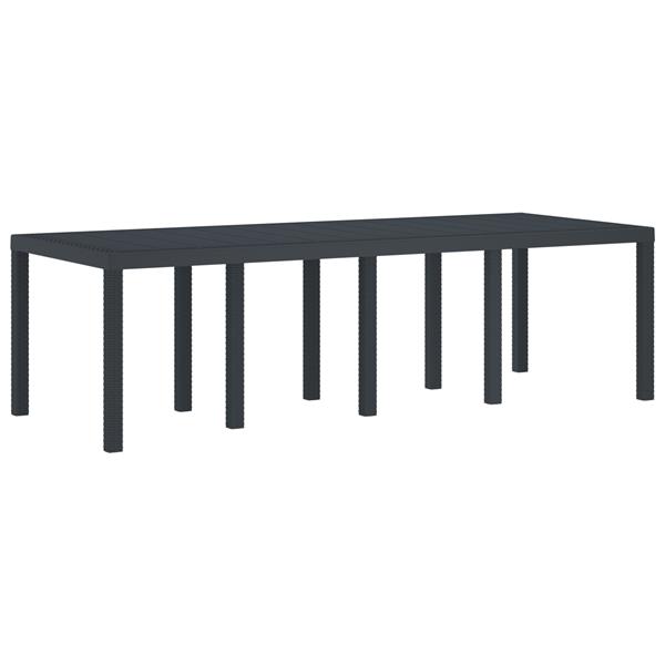 Grote foto vidaxl tuintafel 250x100x73 cm poly rattan antraciet tuin en terras tuinmeubelen