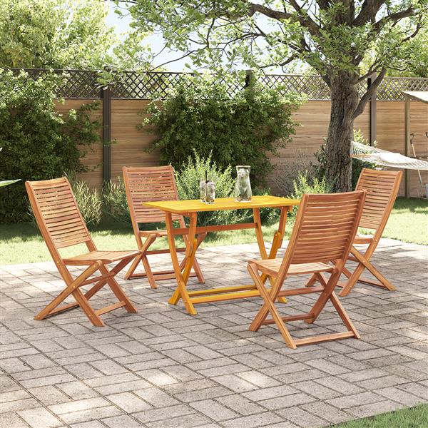 Grote foto vidaxl 5 delige tuin eetset van massief acaciahout tuin en terras tuinmeubelen