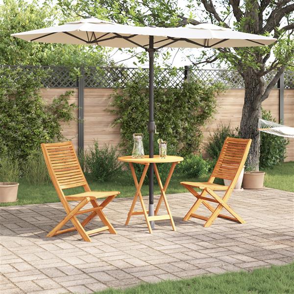 Grote foto vidaxl 3 delige opvouwbare bistro set van massief acaciahout tuin en terras tuinmeubelen