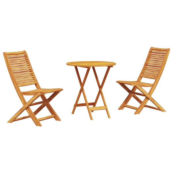 Grote foto vidaxl 3 delige opvouwbare bistro set van massief acaciahout tuin en terras tuinmeubelen
