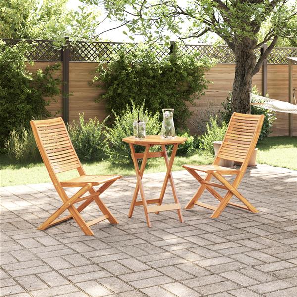 Grote foto vidaxl 3 delige vouw bistro set van massief acaciahout tuin en terras tuinmeubelen