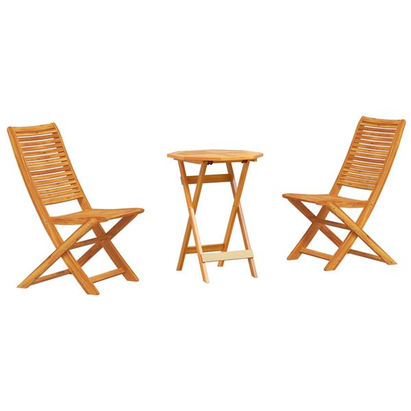 Grote foto vidaxl 3 delige vouw bistro set van massief acaciahout tuin en terras tuinmeubelen