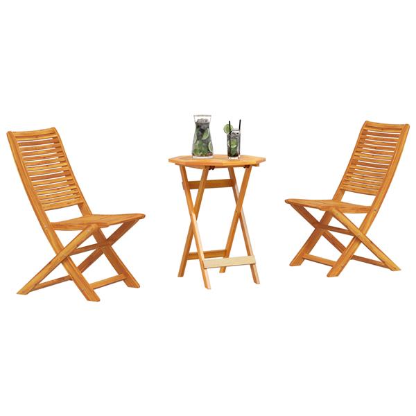 Grote foto vidaxl 3 delige vouw bistro set van massief acaciahout tuin en terras tuinmeubelen