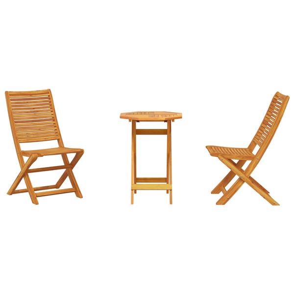 Grote foto vidaxl 3 delige vouw bistro set van massief acaciahout tuin en terras tuinmeubelen