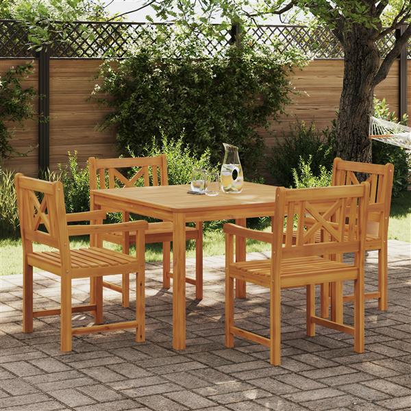 Grote foto vidaxl 5 delige tuinset massief acaciahout tuin en terras tuinmeubelen