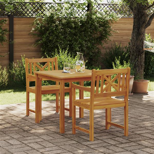 Grote foto vidaxl 3 delige tuinset massief acaciahout tuin en terras tuinmeubelen
