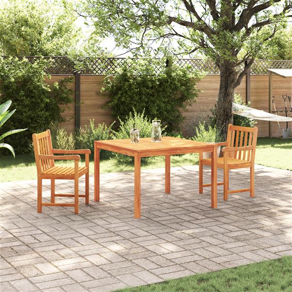 Grote foto vidaxl 3 delige tuin eettafelset massief acaciahout tuin en terras tuinmeubelen
