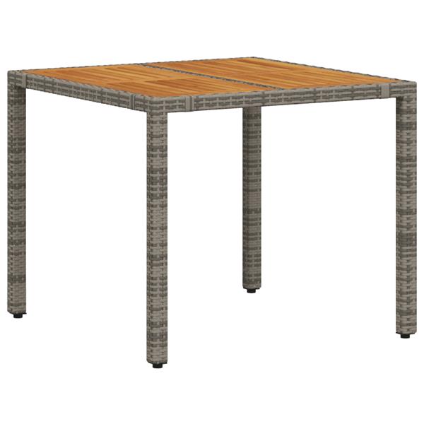 Grote foto vidaxl 3 delige tuin eetset grijs poly rattan en acacia tuin en terras tuinmeubelen