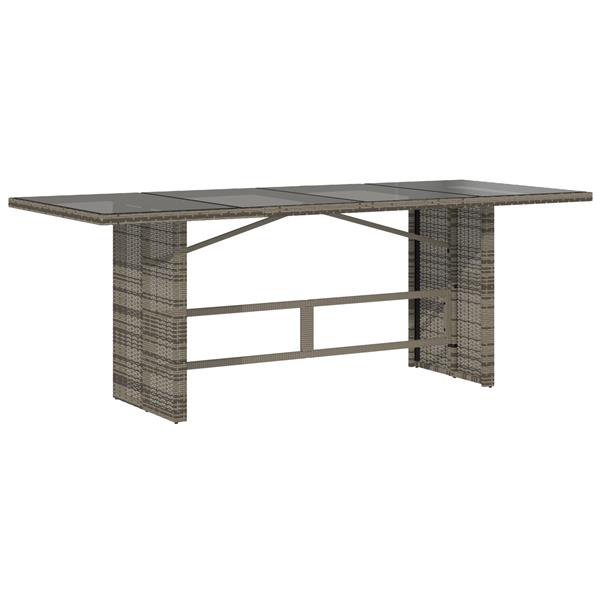 Grote foto vidaxl 7 delige tuinset poly rattan grijs tuin en terras tuinmeubelen