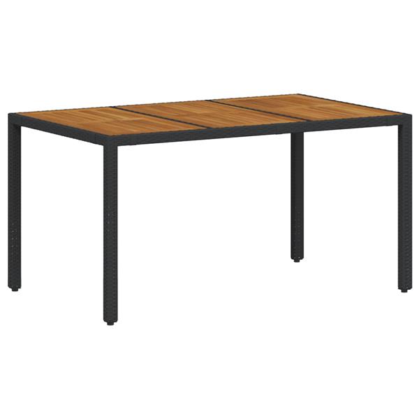 Grote foto vidaxl 5 delige tuinset met eettafel in zwart poly rattan tuin en terras tuinmeubelen