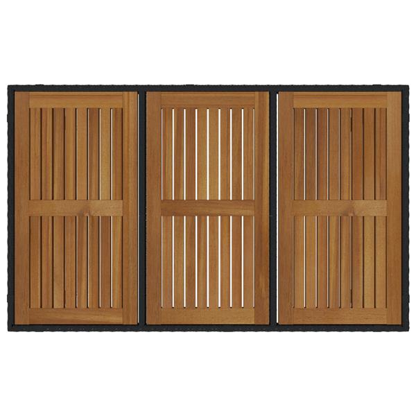 Grote foto vidaxl 5 delige tuinset met eettafel in zwart poly rattan tuin en terras tuinmeubelen