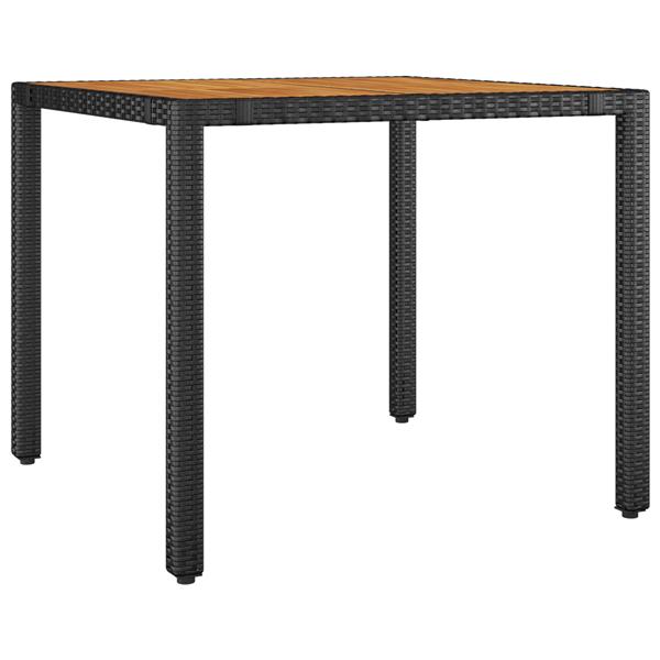 Grote foto vidaxl 3 delige tuin eetset zwart poly rattan tuin en terras tuinmeubelen