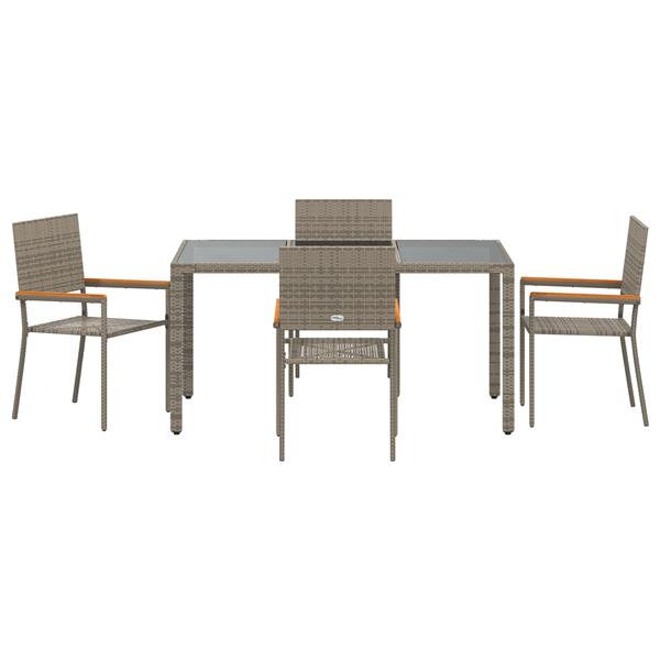 Grote foto vidaxl 5 delige tuinset poly rattan grijs tuin en terras tuinmeubelen