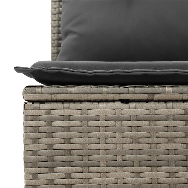 Grote foto vidaxl 4 delige tuinbankenset met kussens poly rattan grijs tuin en terras tuinmeubelen