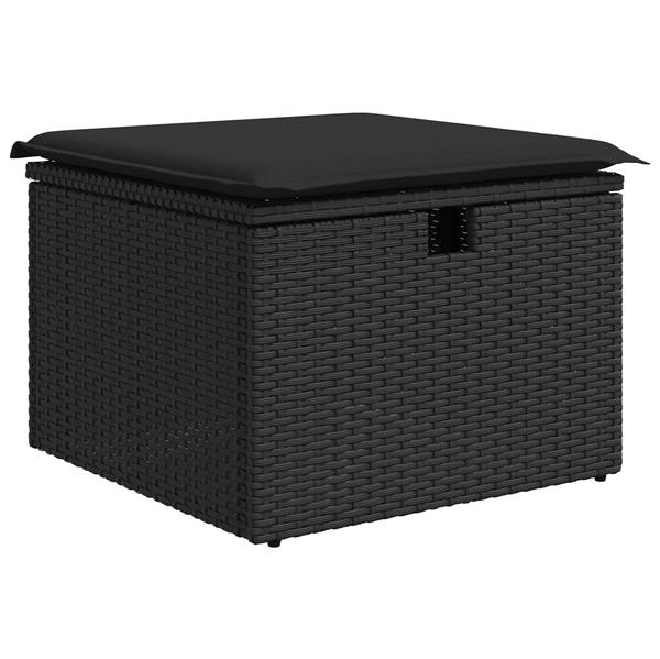 Grote foto vidaxl 6 delige tuinset met kussens zwart poly rattan tuin en terras tuinmeubelen
