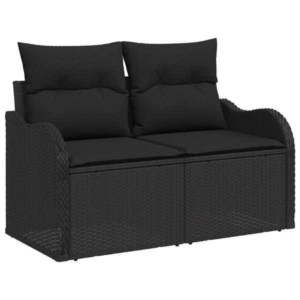 Grote foto vidaxl 4 delige tuinsofa set met kussens in zwart poly rattan tuin en terras tuinmeubelen