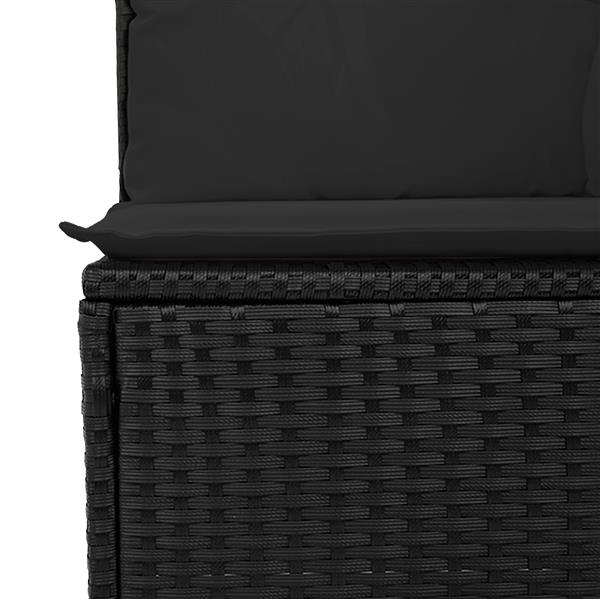 Grote foto vidaxl 4 delige tuinsofa set met kussens in zwart poly rattan tuin en terras tuinmeubelen