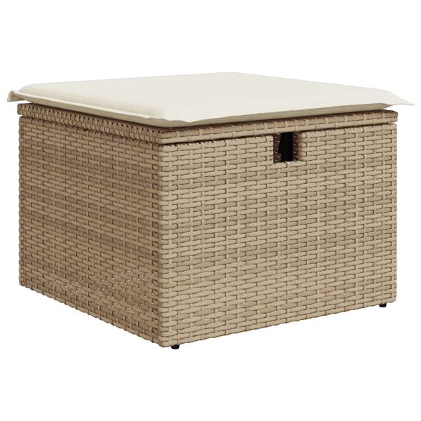Grote foto vidaxl 6 delige tuinset met kussens in beige poly rattan tuin en terras tuinmeubelen