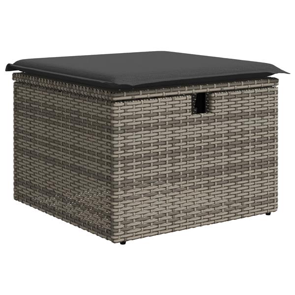 Grote foto vidaxl 6 delige tuinbankenset met kussens poly rattan grijs tuin en terras tuinmeubelen