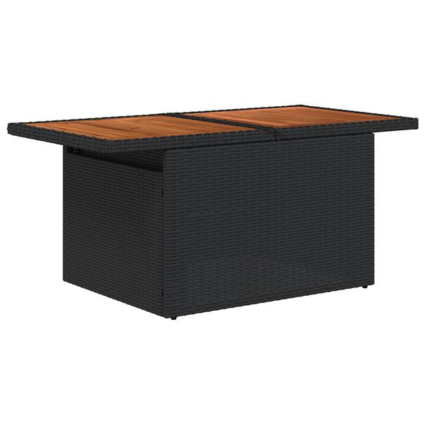 Grote foto vidaxl 5 delige tuinbankenset met kussens poly rattan zwart tuin en terras tuinmeubelen