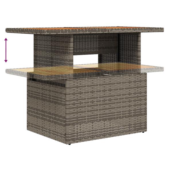 Grote foto vidaxl 6 delige tuinsofa set met kussens in grijs poly rattan tuin en terras tuinmeubelen