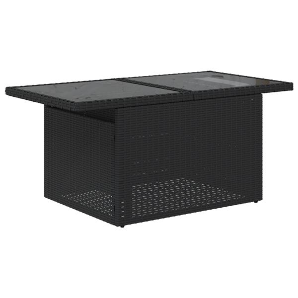 Grote foto vidaxl 5 delige tuinsofa set met kussens in zwart poly rattan tuin en terras tuinmeubelen