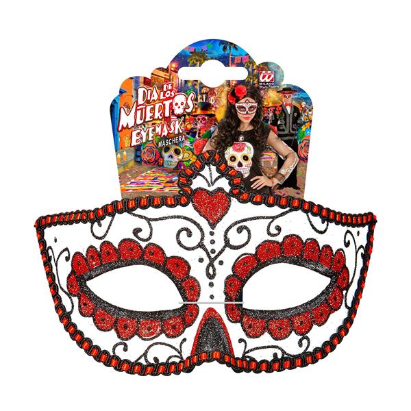 Grote foto oogmasker dia de los muertos zwart rood verzamelen overige verzamelingen