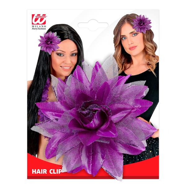 Grote foto haarclip bloem met glitter paars verzamelen overige verzamelingen