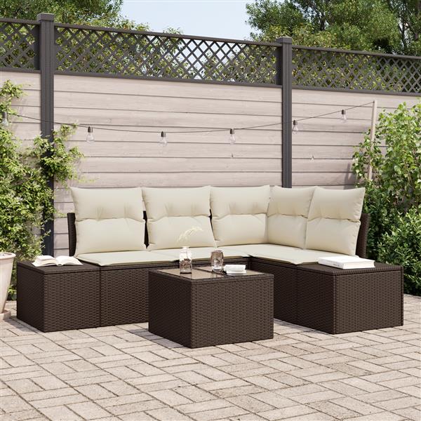 Grote foto vidaxl 4 delige tuinbankenset met kussens poly rattan grijs tuin en terras tuinmeubelen