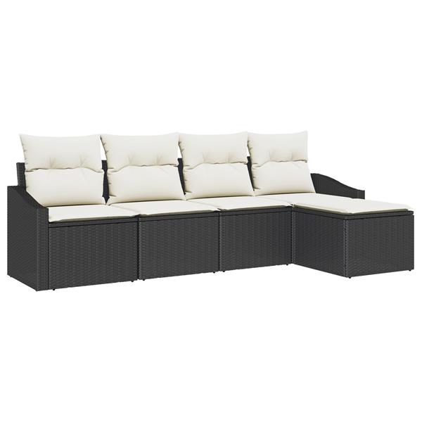 Grote foto vidaxl 5 delige tuinset met kussens poly rattan bruin tuin en terras tuinmeubelen