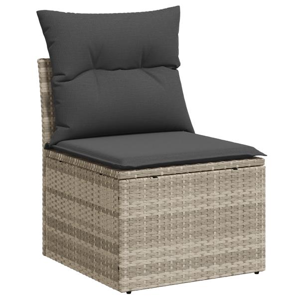 Grote foto vidaxl 6 delige tuinset met kussens in grijs poly rattan tuin en terras tuinmeubelen