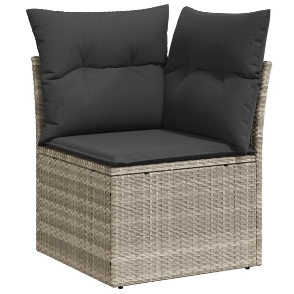 Grote foto vidaxl 6 delige tuinset met kussens in grijs poly rattan tuin en terras tuinmeubelen
