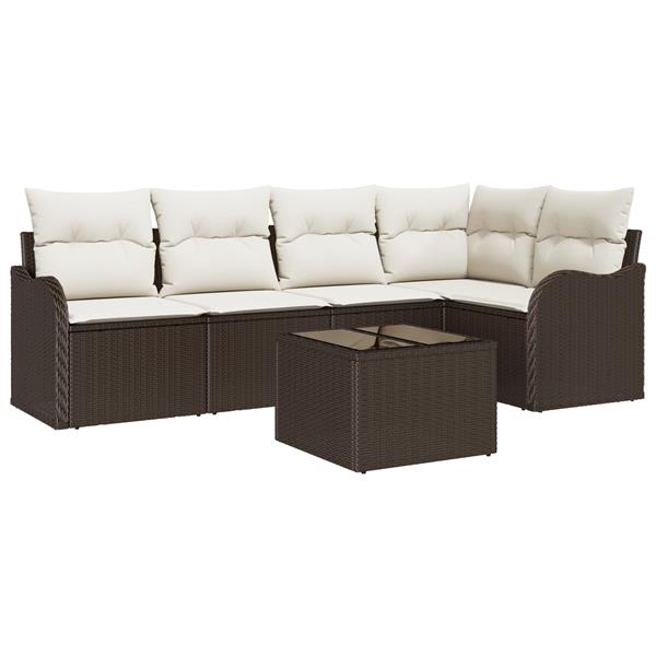 Grote foto vidaxl 5 delige tuinsofa set met kussens grijs poly rattan tuin en terras tuinmeubelen
