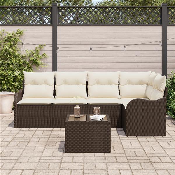 Grote foto vidaxl 5 delige tuinsofa set met kussens grijs poly rattan tuin en terras tuinmeubelen