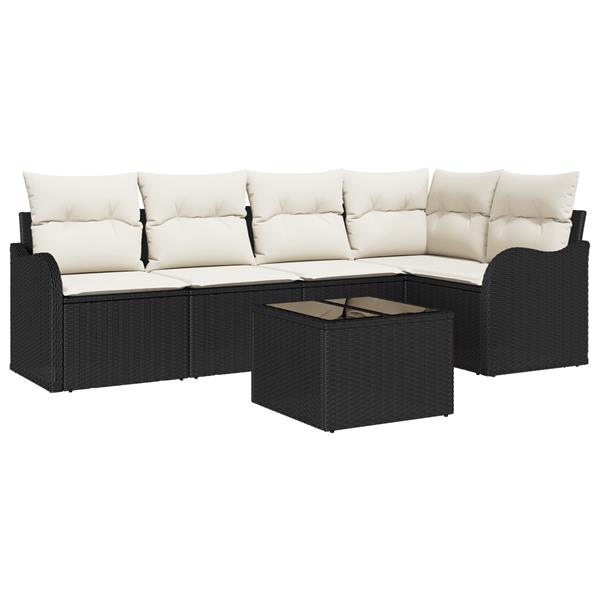 Grote foto vidaxl 5 delige tuinsofa set met kussens bruin poly rattan tuin en terras tuinmeubelen