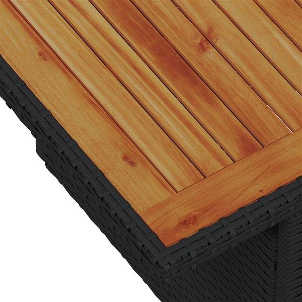 Grote foto vidaxl 5 delige tuinset met kussens poly rattan acaciahout zwart tuin en terras tuinmeubelen