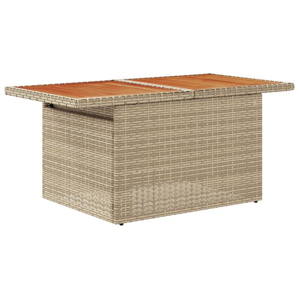 Grote foto vidaxl 6 delige tuinset met kussens poly rattan acaciahout beige tuin en terras tuinmeubelen
