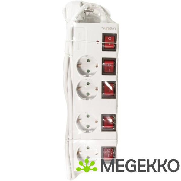 Grote foto logilink lps252 power uitbreiding 1 5 m 4 ac uitgang en binnen wit computers en software overige