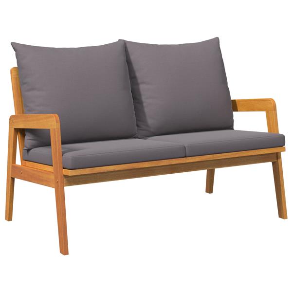 Grote foto vidaxl tuinbank met kussens 115x65x71 cm massief acaciahout tuin en terras tuinmeubelen