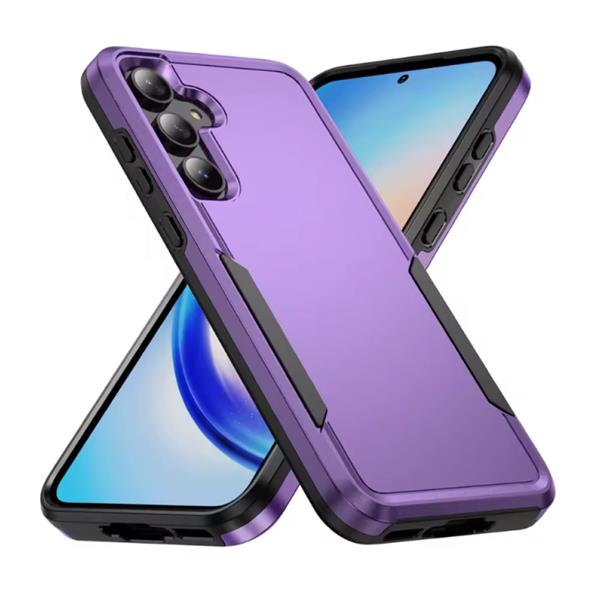 Grote foto samsung galaxy a56 5g armor hoesje militaire kwaliteit pc tpu cover paars telecommunicatie mobieltjes