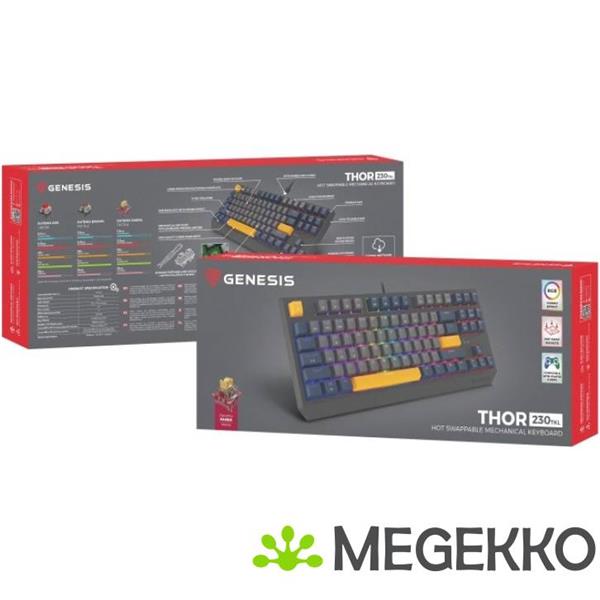 Grote foto genesis nkg 2164 thor 230 tkl rgb toetsenbord zwart computers en software toetsenborden